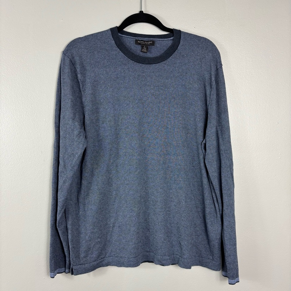 Banana Republic Luxury Blend Micro Stripe‎ Thin Sweater Size L